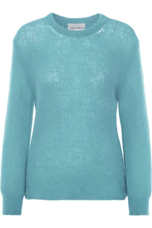 American Dreams Femme, Pulls, Bleu, Taille: 40 FR Pull en Tricot Doux en Turquoise