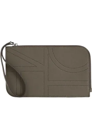 Totême Femme, Accessoires, Brun, Taille: ONE Size Pochette de poignet en cuir monogramme