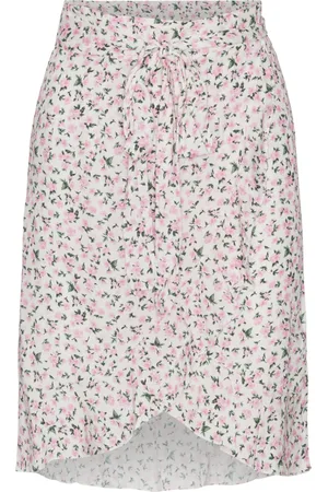 American Dreams Femme, Jupes, Gris, Taille: 40 FR Jupe Portefeuille Florale avec Volants