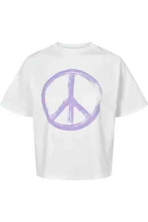 American Dreams Femme, Tops, Blanc, Taille: 38 FR Tee-shirt en Coton Blanc avec Lettres Lilas