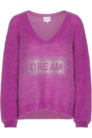 American Dreams Femme, Pulls, Violet, Taille: 40 FR Pull Cristal Rêve Col en V