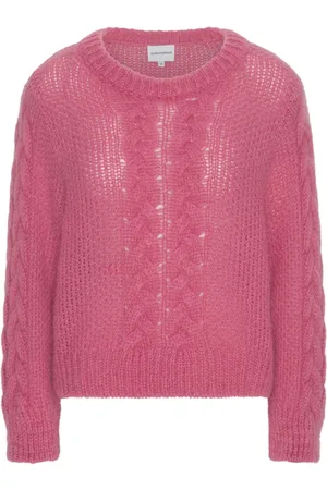 American Dreams Femme, Pulls, Rose, Taille: 42 FR Pull rose en tricot torsadé