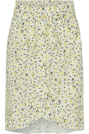 American Dreams Femme, Jupes, Vert, Taille: 44 FR Jupe Portefeuille Florale avec Volants