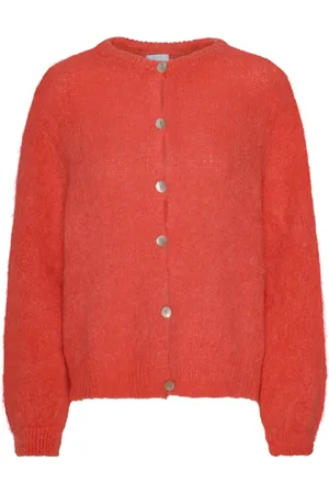 American Dreams Femme, Pulls, Rouge, Taille: 40 FR Cardigan Alpaga Doux Rouge Corail