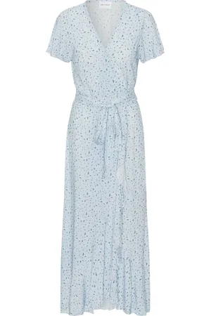 American Dreams Femme, Robes, Vert, Taille: 40 FR Robe Portefeuille Florale pour Journées Estivales