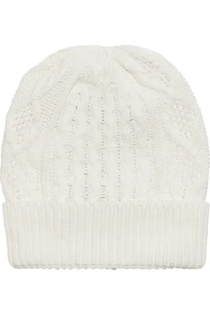 American Dreams Femme, Accessoires, Blanc, Taille: ONE Size Bonnet en Coton Blanc Fabriqué en Italie