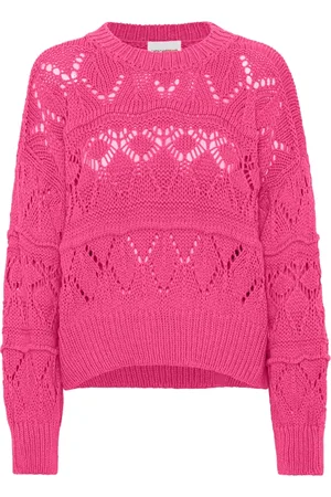 American Dreams Femme, Pulls, Rose, Taille: 38 FR Pull en Coton Rose Néon