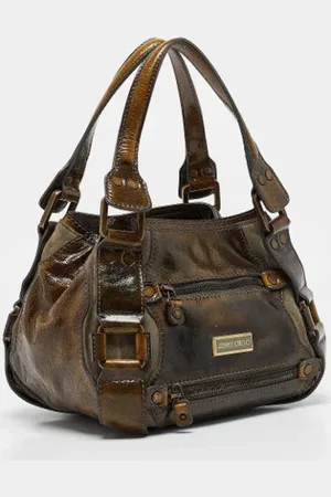 Jimmy Choo Femme, Pre-owned, Vert, Taille: ONE Size Pre-owned Daim sacs-main