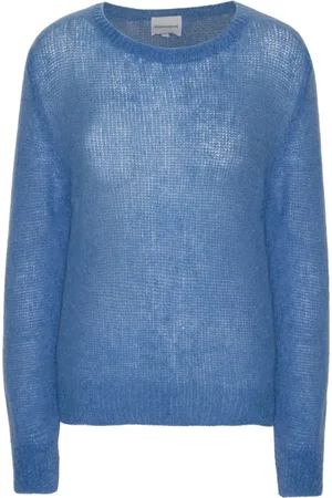 American Dreams Femme, Pulls, Bleu, Taille: 38 FR Pull en Tricot Doux en Bleu Ciel