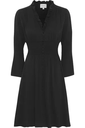 American Dreams Femme, Robes, Noir, Taille: 40 FR Robe Courte Noire à Taille Élastique