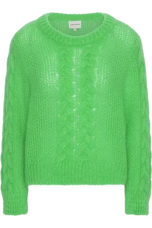 American Dreams Femme, Pulls, Vert, Taille: 38 FR Pull à Tricot en Vert Émeraude