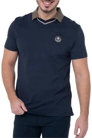 Guess Homme, Tops, Bleu, Taille: 2XL Polo en Coton avec Logo Brodé
