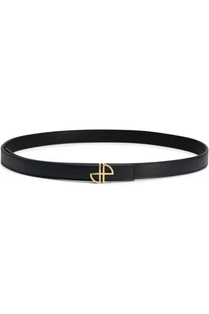 Patou Femme, Accessoires, Noir, Taille: S Ceinture en Cuir Noir avec Boucle Logo
