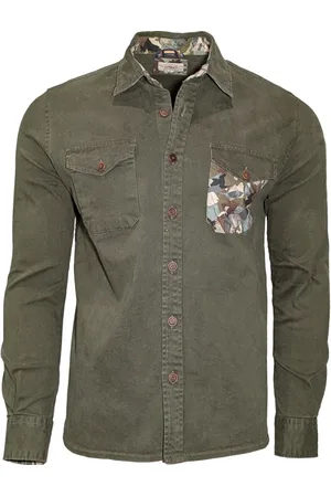 BOB der Bär Homme, Vestes, Vert, Taille: XL Veste Chemise Vert Militaire