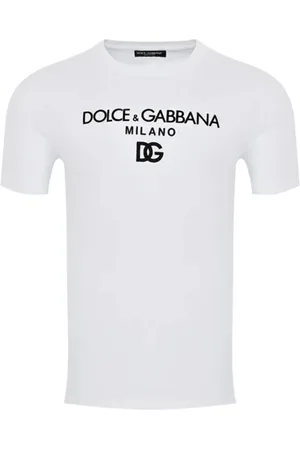 Dolce & Gabbana Homme, Tops, Blanc, Taille: S T-shirt Blanc en Coton - Coupe Ajustée