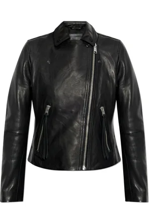 AllSaints Femme, Vestes, Noir, Taille: 40 FR Veste en cuir Dalby