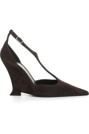 3Juin Femme, Chaussures, Brun, Taille: 37 1/2 EU Chaussures à Talon Compensé en Daim Marron