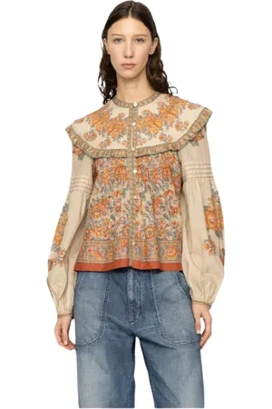 SEA Femme, Blouses et Chemises, Multicolore, Taille: 40 FR Blouse Fiorella Romantique avec Imprimé Floral