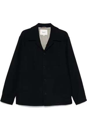 Foret Homme, Vestes, Bleu, Taille: L Veste en Flanelle de Laine Bleue