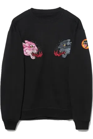 Maharishi Homme, Sweatshirts et sweats à capuche, Noir, Taille: L Sweat Panther Crew Dualité