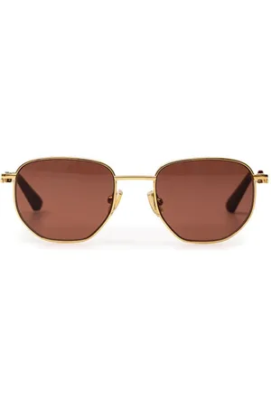 Bottega Veneta Femme, Accessoires, Jaune, Taille: ONE Size Lunettes de soleil en métal doré