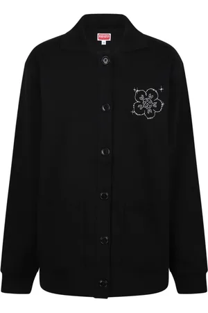 Kenzo Femme, Pulls, Noir, Taille: 40 FR Cardigan Constellation Noir avec Blason Floral