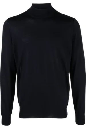 DRUMOHR Homme, Pulls, Bleu, Taille: M Navy Merino Wool Sweater