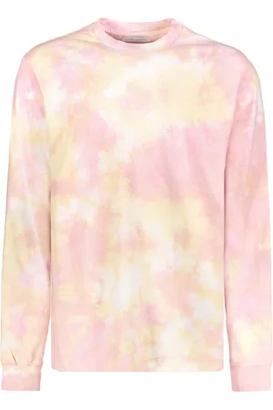 JOHN ELLIOTT Homme, Tops, Rose, Taille: M Bords côtelés effet tie dye T-shirt en coton