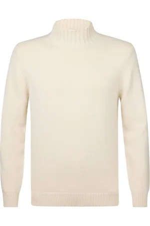 Profuomo Homme, Pulls, , Taille: L Mock Neck Off White Pullover