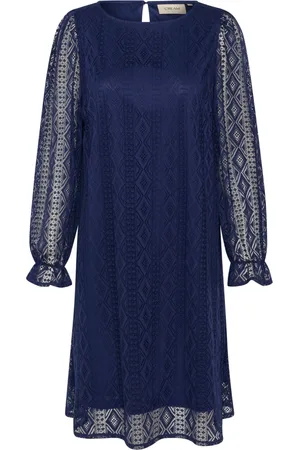 Cream Femme, Robes, Bleu, Taille: 40 FR Robe Brodée Ocean Cavern