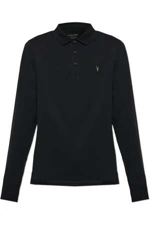AllSaints Homme, Tops, Noir, Taille: S Polo à manches longues Reform