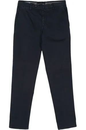 LUIGI BIANCHI MANTOVA Homme, Pantalons, Bleu, Taille: L Pantalon Bleu en Coton Texturé