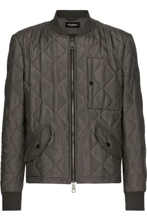 Dolce & Gabbana Homme, Vestes, Gris, Taille: L Bomber Gris Matelassé
