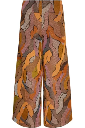 CIRCUS HOTEL Femme, Pantalons, Multicolore, Taille: 38 FR Pantalon Palazzo Fantaisie Coloré avec Lurex