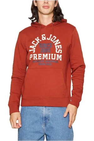 JACK & JONES Homme, Sweatshirts et sweats à capuche, Rouge, Taille: M Sweat à Capuche Logo Rouge Booster