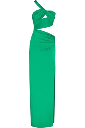 CIRCUS HOTEL Femme, Robes, Vert, Taille: 36 FR Robe Verte avec Découpes et Une Épaule