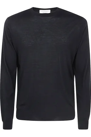FILIPPO DE LAURENTIIS Homme, Pulls, Noir, Taille: L Noir Merinos Col Rond Manches Longues