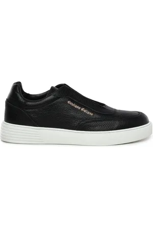Giuliano Galiano Homme, Chaussures, Noir, Taille: 41 EU Baskets en cuir noir avec logo