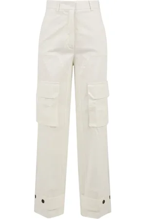 Beatrice B Femme, Pantalons, Blanc, Taille: 36 FR Pantalon Blanc en Toile Modèle 24Fe1940