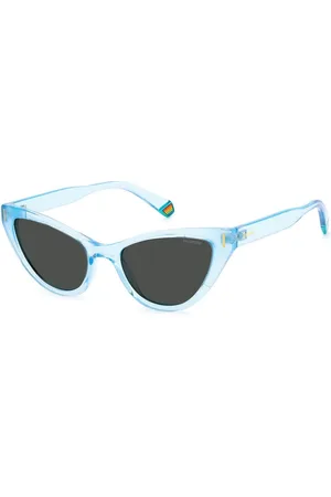 Polaroid Femme, Accessoires, Bleu, Taille: ONE Size Lunettes de Soleil Bleues en Plastique avec Verres Gris Polarisés