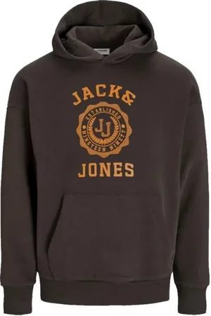 JACK & JONES Homme, Sweatshirts et sweats à capuche, Brun, Taille: S Sweat à capuche décontracté Mulch Jjvicto Style