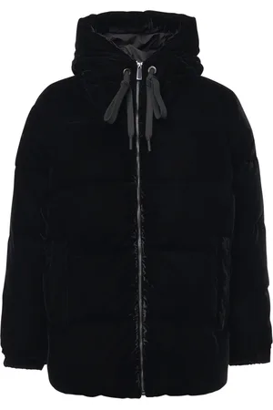 MC2 SAINT BARTH Femme, Vestes, Noir, Taille: 36 FR Veste à capuche en velours noir avec broderie