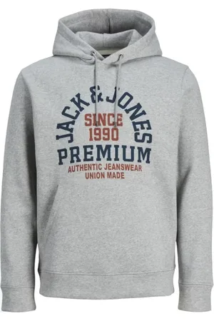 JACK & JONES Homme, Sweatshirts et sweats à capuche, Gris, Taille: M Sweat à capuche gris avec logo