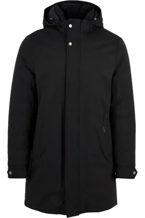 MOORER Homme, Vestes, Noir, Taille: 2XL Manteau Élégant Imperméable avec Fermeture Éclair