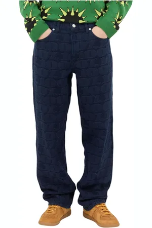 AWAKE NY Homme, Jeans, Bleu, Taille: S Jean droit en jacquard
