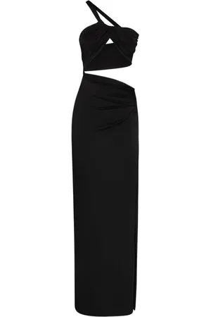 CIRCUS HOTEL Femme, Robes, Noir, Taille: 40 FR Robe Noire avec Découpes Slim Fit