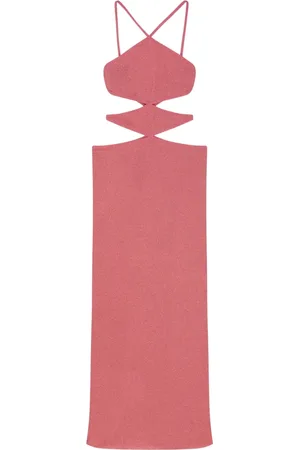 CIRCUS HOTEL Femme, Robes, Rose, Taille: 38 FR Robe avec bretelles croisées et découpes