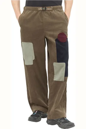 Brain Dead Homme, Pantalons, Vert, Taille: W32 Pantalon Cord Climber Patchwork