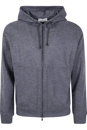 FILIPPO DE LAURENTIIS Homme, Sweatshirts et sweats à capuche, Gris, Taille: L Sweat à Capuche Gris avec Fermeture Éclair et Manches Longues