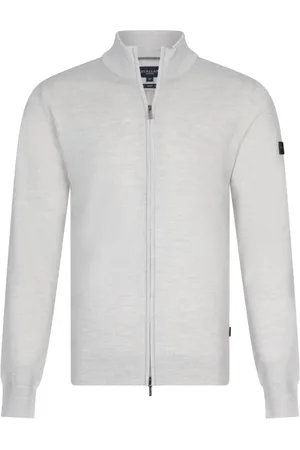 Cavallaro Napoli Homme, Pulls, Blanc, Taille: S Gilet Cardigan Merino à Fermeture Éclair Crème